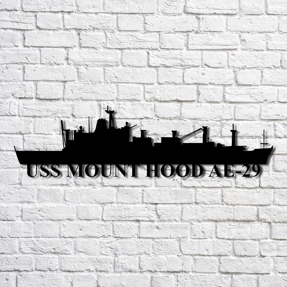 US Navy Metal Sign, Uss Mount Hood Ae29 Navy Ship Metal Art, Navy Veteran Metal Sign