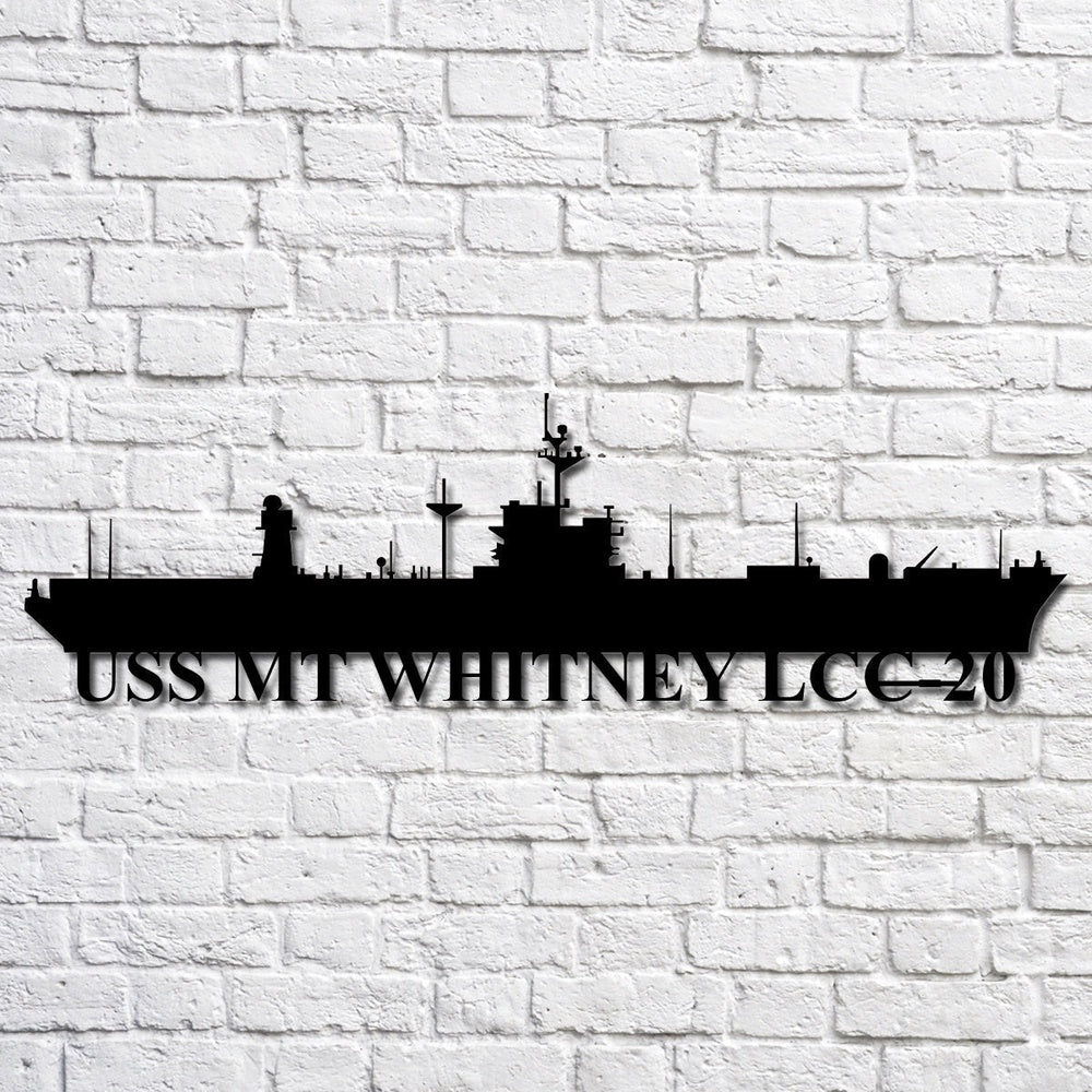 US Navy Metal Sign, Uss Mt Whitney Lcc20 Navy Ship Metal Art, Navy Veteran Metal Sign