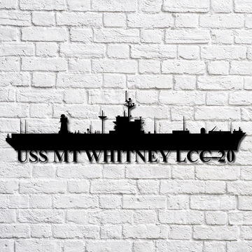 US Navy Metal Sign, Uss Mt Whitney Lcc20 Navy Ship Metal Art, Navy Veteran Metal Sign