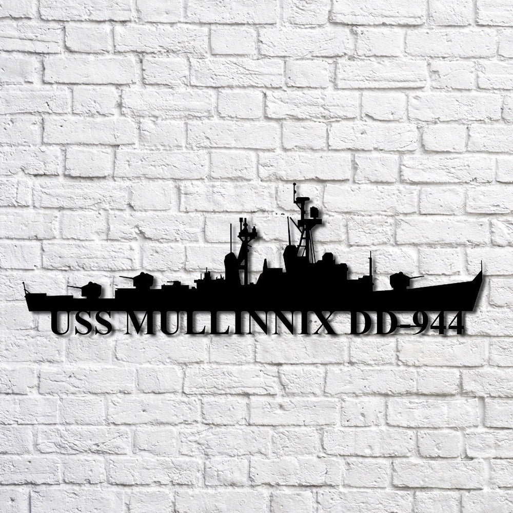 US Navy Metal Sign, Uss Mullinnix Dd944 Navy Ship Metal Art, Navy Veteran Metal Sign