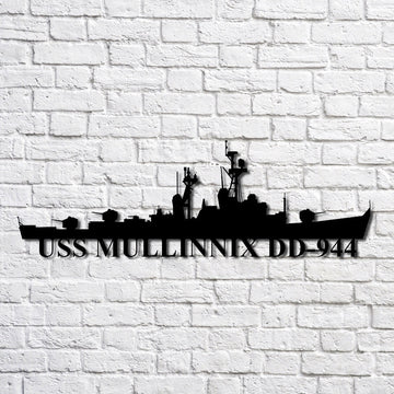 US Navy Metal Sign, Uss Mullinnix Dd944 Navy Ship Metal Art, Navy Veteran Metal Sign