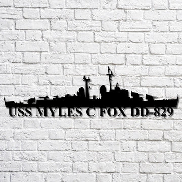 US Navy Metal Sign, Uss Myles C Fox Dd829 Navy Ship Metal Art, Navy Veteran Metal Sign