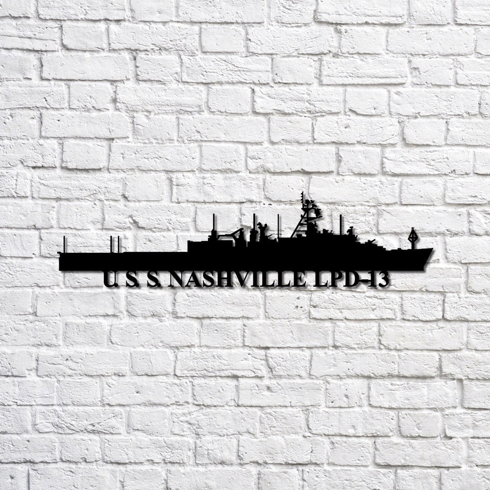 US Navy Metal Sign, Uss Nashville Lpd13 Navy Ship Metal Sign, Memory Wall Metal Sign, Navy Veteran Metal Sign
