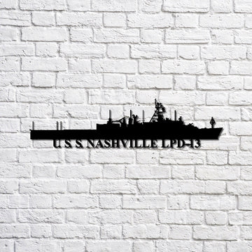 US Navy Metal Sign, Uss Nashville Lpd13 Navy Ship Metal Sign, Memory Wall Metal Sign, Navy Veteran Metal Sign