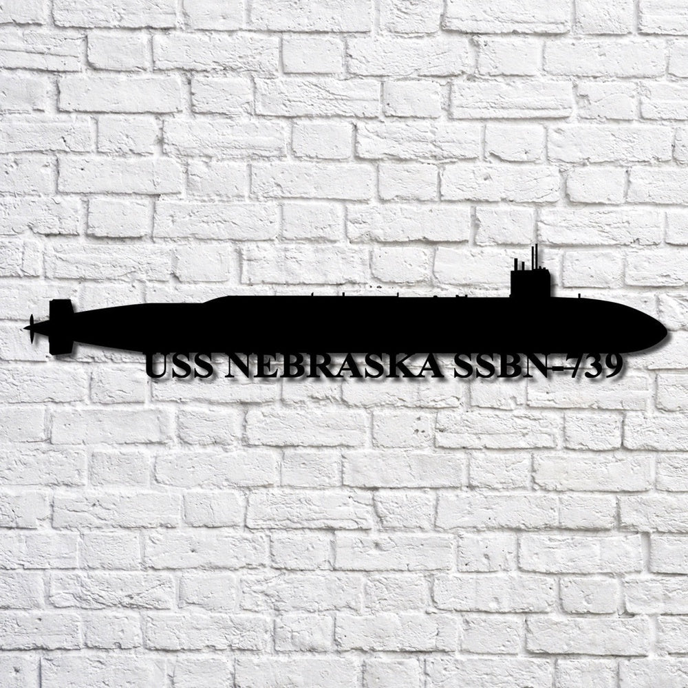 US Navy Metal Sign, Uss Nebraska Ssbn739 Navy Ship Metal Art, Navy Veteran Metal Sign