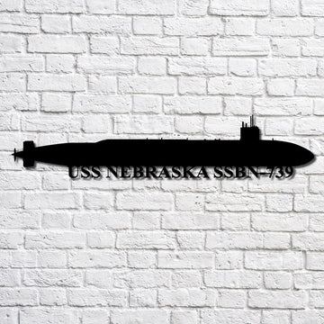 US Navy Metal Sign, Uss Nebraska Ssbn739 Navy Ship Metal Art, Navy Veteran Metal Sign