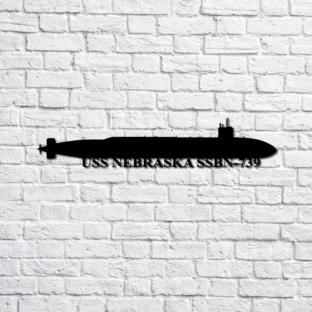 US Navy Metal Sign, Uss Nebraska Ssbn739 Navy Ship Metal Sign, Memory Wall Metal Sign, Navy Veteran Metal Sign