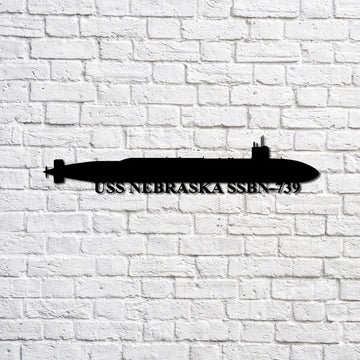 US Navy Metal Sign, Uss Nebraska Ssbn739 Navy Ship Metal Sign, Memory Wall Metal Sign, Navy Veteran Metal Sign
