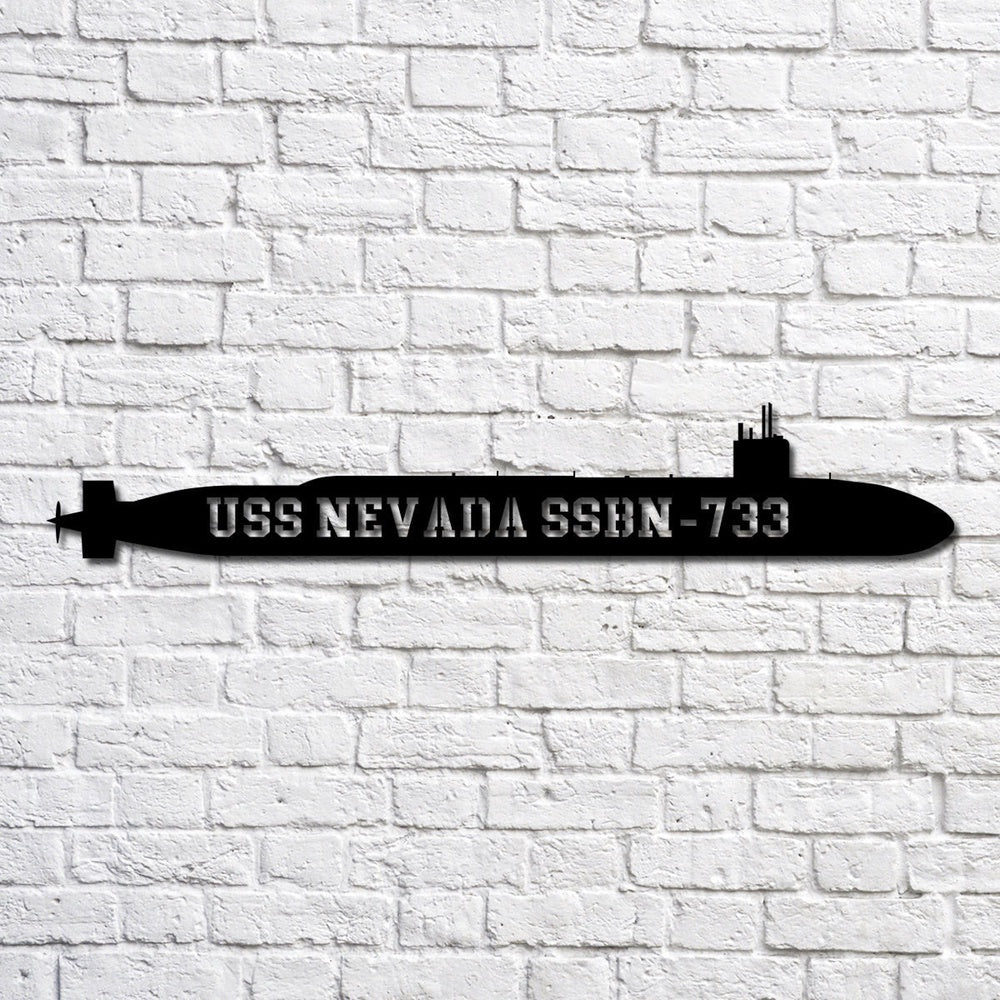 US Navy Metal Sign, Uss Nevada Ssbn733 Navy Ship Metal Art, Navy Veteran Metal Sign