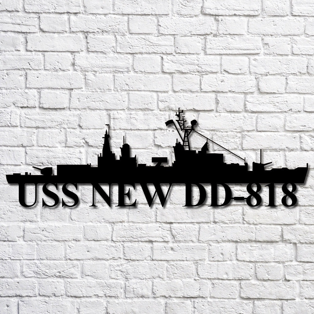 US Navy Metal Sign, Uss New Dd818 Navy Ship Metal Art, Navy Veteran Metal Sign