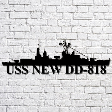 US Navy Metal Sign, Uss New Dd818 Navy Ship Metal Art, Navy Veteran Metal Sign