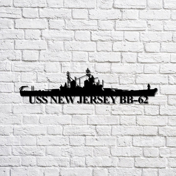 US Navy Metal Sign, Uss New Jersey Bb62 Navy Ship Metal Sign, Memory Wall Metal Sign, Navy Veteran Metal Sign