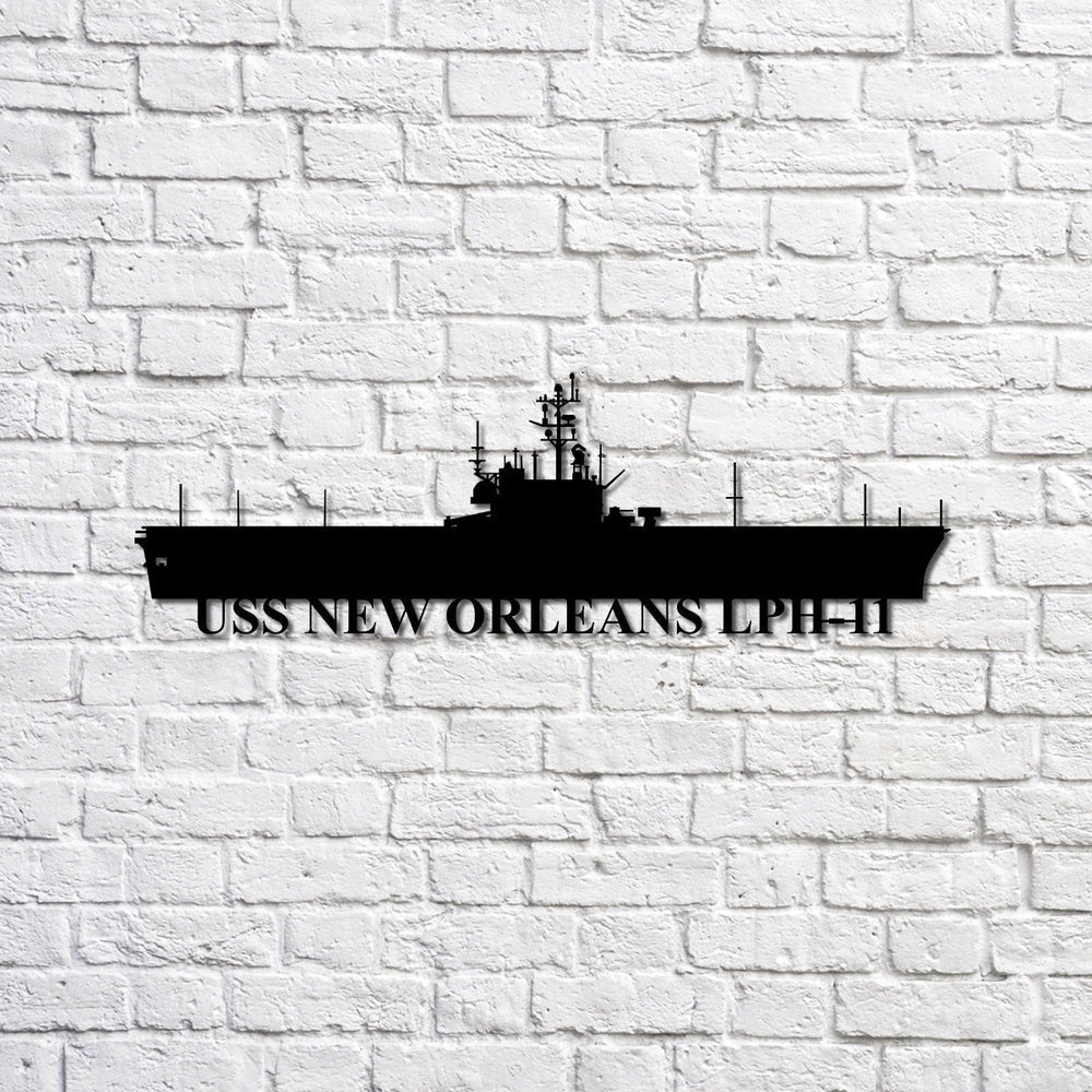 US Navy Metal Sign, Uss New Orleans Lph11 Navy Ship Metal Sign, Memory Wall Metal Sign, Navy Veteran Metal Sign
