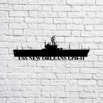 US Navy Metal Sign, Uss New Orleans Lph11 Navy Ship Metal Sign, Memory Wall Metal Sign, Navy Veteran Metal Sign