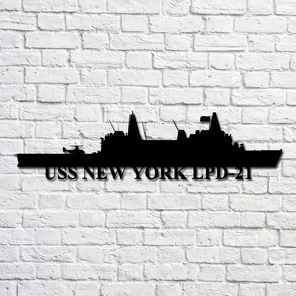 US Navy Metal Sign, Uss New York Lpd21 Navy Ship Metal Art, Navy Veteran Metal Sign