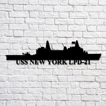 US Navy Metal Sign, Uss New York Lpd21 Navy Ship Metal Art, Navy Veteran Metal Sign
