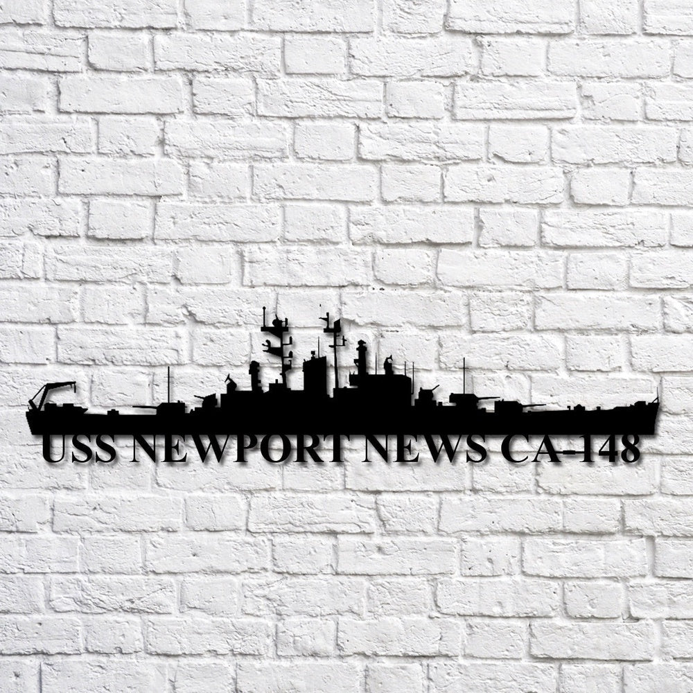 US Navy Metal Sign, Uss Newport News Ca148 Navy Ship Metal Art, Navy Veteran Metal Sign