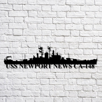US Navy Metal Sign, Uss Newport News Ca148 Navy Ship Metal Art, Navy Veteran Metal Sign