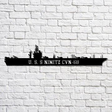 US Navy Metal Sign, Uss Nimitz Cvn68 Navy Ship Metal Art, Custom Us Navy Ship Cut Metal Sign, Navy Veteran Metal Sign