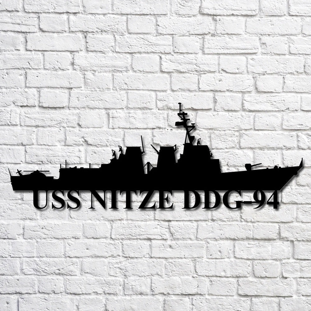 US Navy Metal Sign, Uss Nitze Ddg94 Navy Ship Metal Art, Navy Veteran Metal Sign