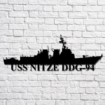 US Navy Metal Sign, Uss Nitze Ddg94 Navy Ship Metal Art, Navy Veteran Metal Sign