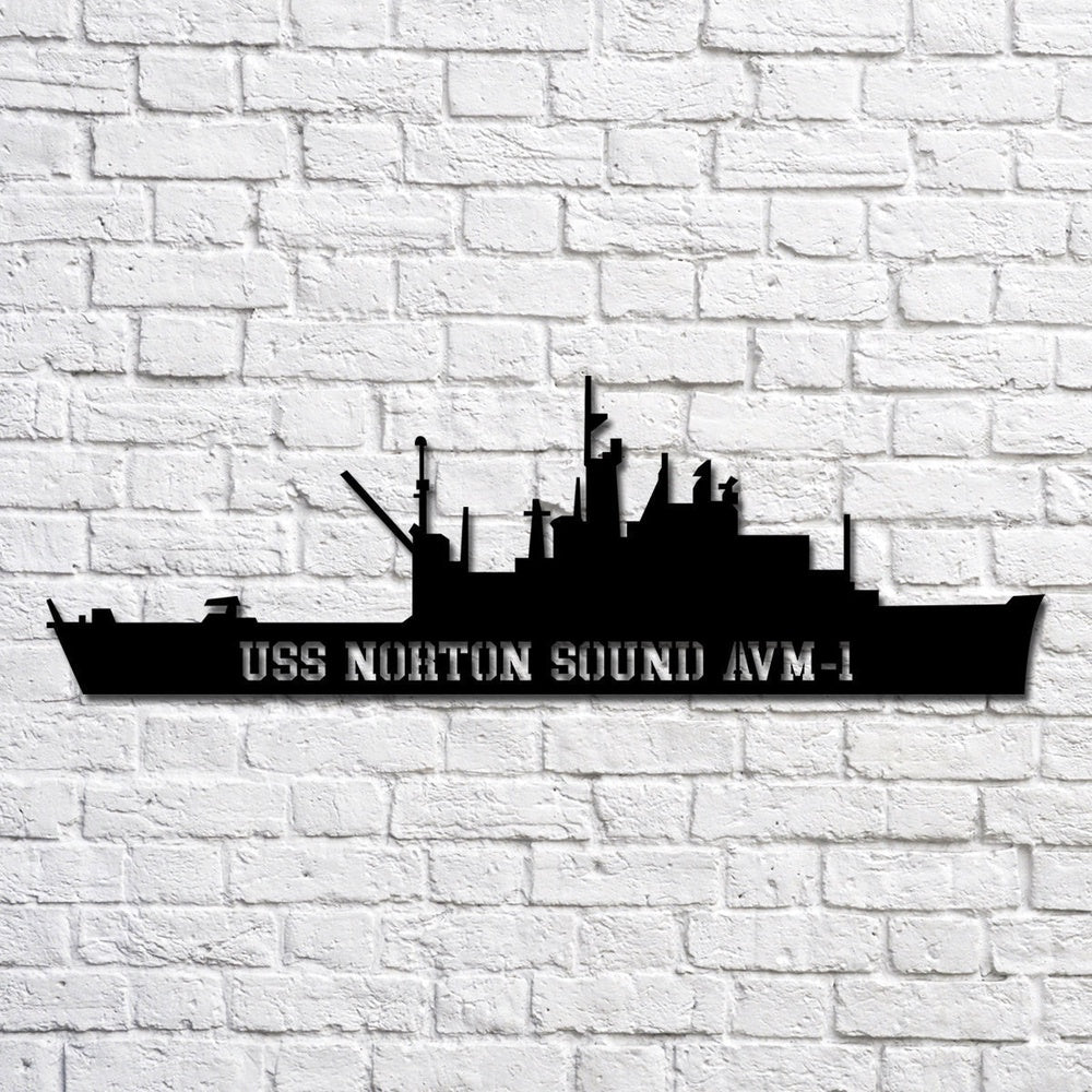 US Navy Metal Sign, Uss Norton Sound Avm1 Navy Ship Metal Art, Navy Veteran Metal Sign