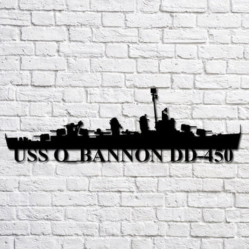 US Navy Metal Sign, Uss O_bannon Dd450 Navy Ship Metal Art, Navy Veteran Metal Sign