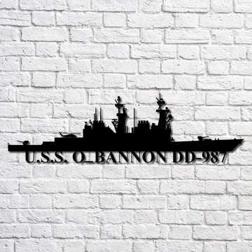 US Navy Metal Sign, Uss O_bannon Dd987 Navy Ship Metal Art, Custom Us Navy Ship Cut Metal Sign, Navy Veteran Metal Sign