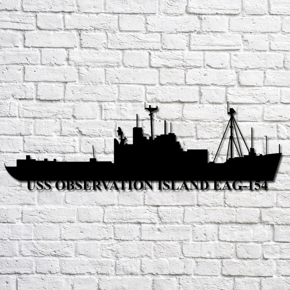 US Navy Metal Sign, Uss Observation Island Eag154 Navy Ship Metal Art, Navy Veteran Metal Sign