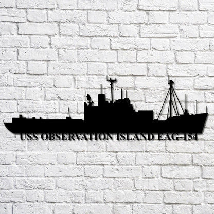 US Navy Metal Sign, Uss Observation Island Eag154 Navy Ship Metal Art, Navy Veteran Metal Sign