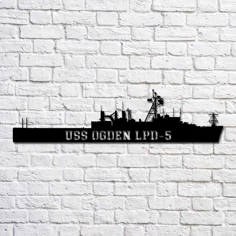 US Navy Metal Sign, Uss Ogden Lpd5 Navy Ship Metal Art, Navy Veteran Metal Sign