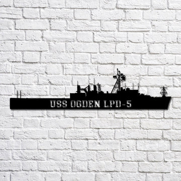 US Navy Metal Sign, Uss Ogden Lpd5 Navy Ship Metal Art, Navy Veteran Metal Sign