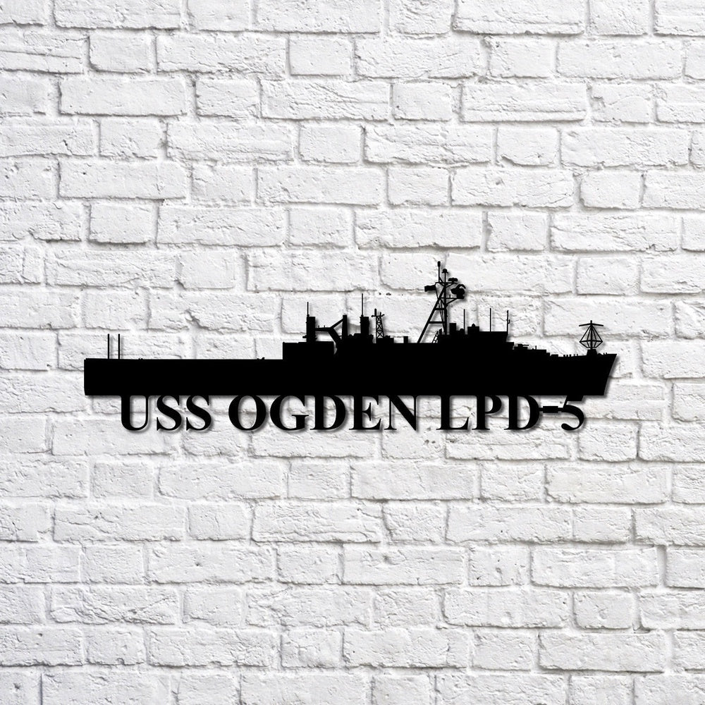 US Navy Metal Sign, Uss Ogden Lpd5 Navy Ship Metal Sign, Memory Wall Metal Sign, Navy Veteran Metal Sign