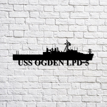 US Navy Metal Sign, Uss Ogden Lpd5 Navy Ship Metal Sign, Memory Wall Metal Sign, Navy Veteran Metal Sign