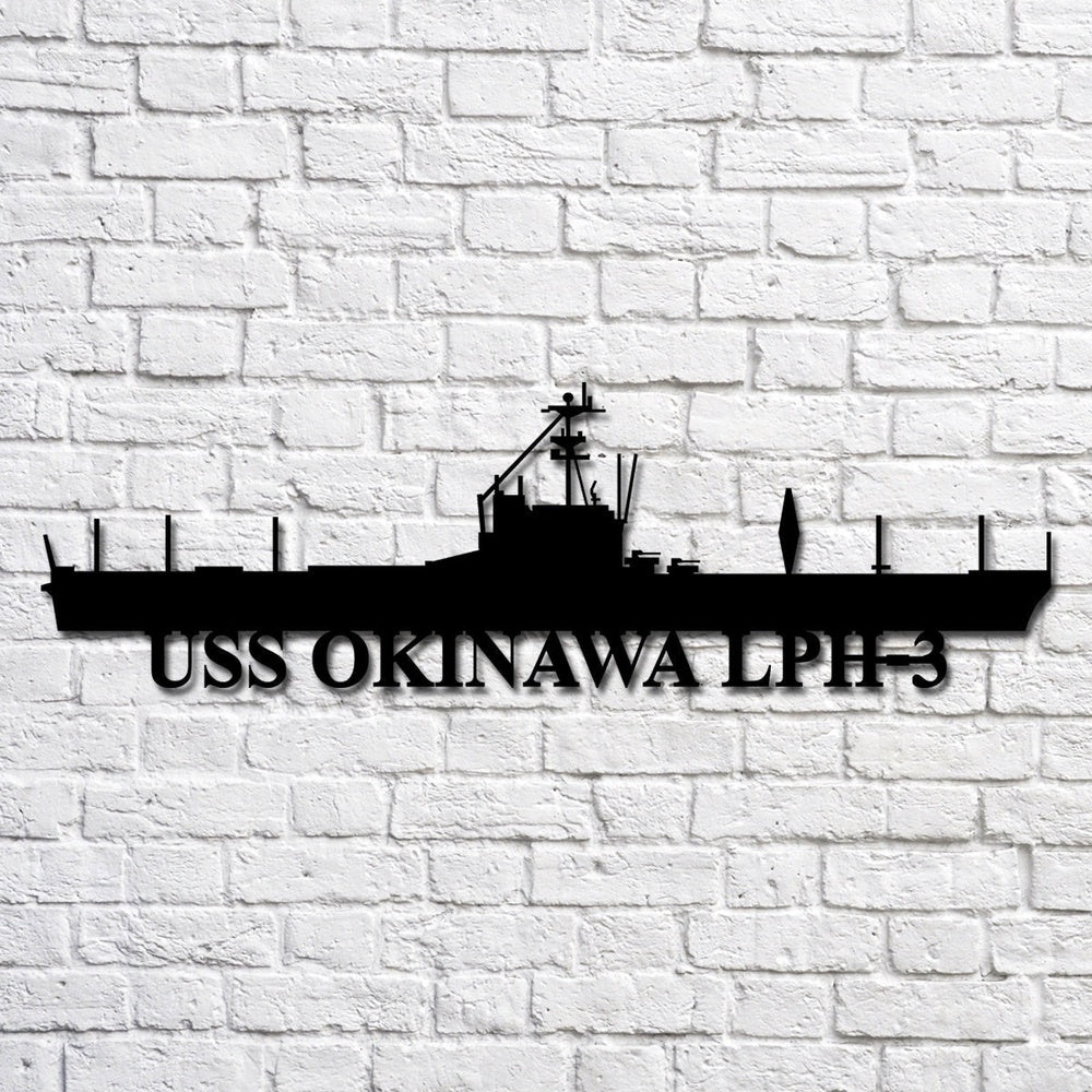 US Navy Metal Sign, Uss Okinawa Lph3 V2 Navy Ship Metal Art, Navy Veteran Metal Sign