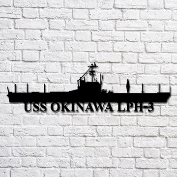 US Navy Metal Sign, Uss Okinawa Lph3 V2 Navy Ship Metal Art, Navy Veteran Metal Sign