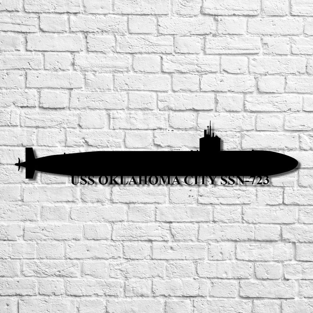 US Navy Metal Sign, Uss Oklahoma City Ssn723 Navy Ship Metal Art, Navy Veteran Metal Sign