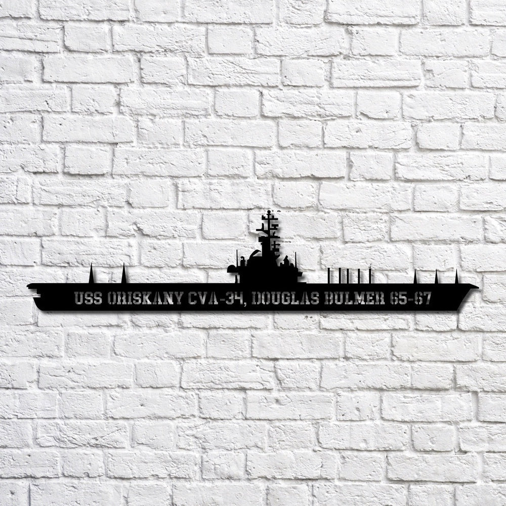 US Navy Metal Sign, Uss Oriskany Cva 34, Douglas Bulmer 6567 Navy Ship Metal Art, Navy Veteran Metal Sign
