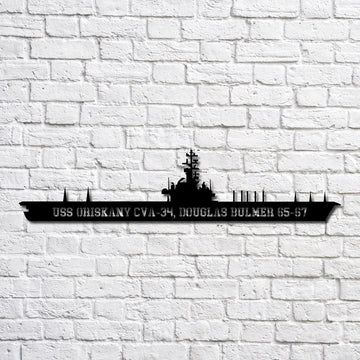 US Navy Metal Sign, Uss Oriskany Cva 34, Douglas Bulmer 6567 Navy Ship Metal Art, Navy Veteran Metal Sign