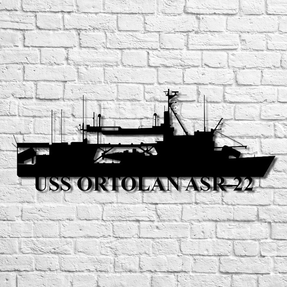 US Navy Metal Sign, Uss Ortolan Asr22 Navy Ship Metal Art, Navy Veteran Metal Sign