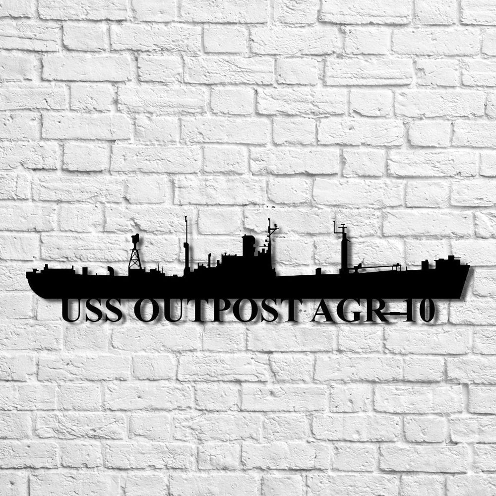 US Navy Metal Sign, Uss Outpost Agr10 Navy Ship Metal Art, Navy Veteran Metal Sign