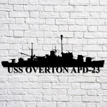 US Navy Metal Sign, Uss Overton Apd 23 Navy Ship Metal Art, Navy Veteran Metal Sign