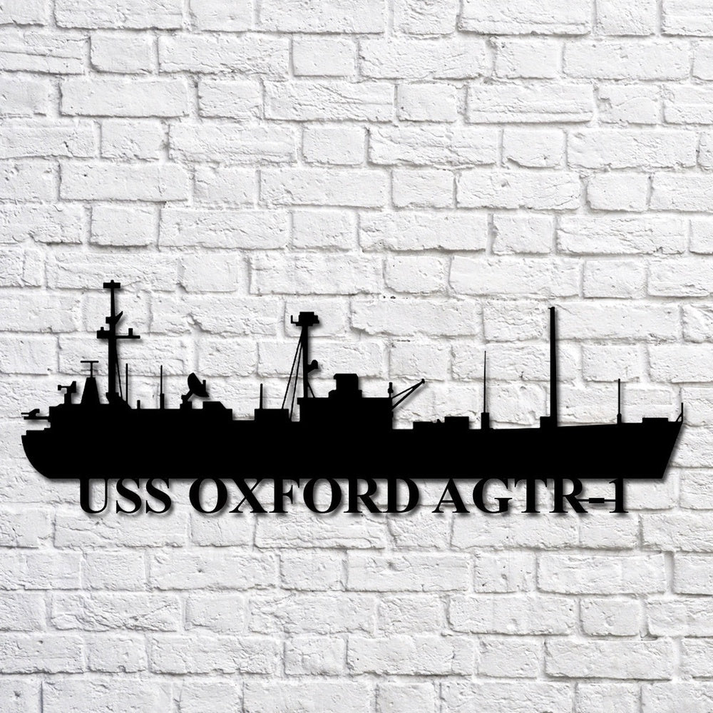 US Navy Metal Sign, Uss Oxford Agtr1 Navy Ship Metal Art, Navy Veteran Metal Sign