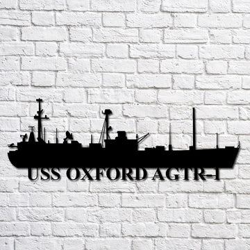 US Navy Metal Sign, Uss Oxford Agtr1 Navy Ship Metal Art, Navy Veteran Metal Sign