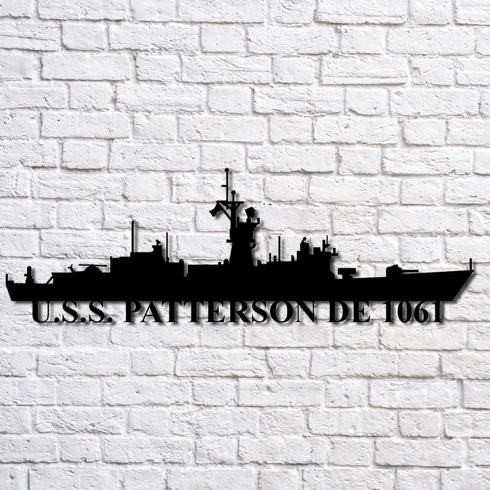 US Navy Metal Sign, Uss Patterson De 1061 Navy Ship Metal Art, Custom Us Navy Ship Cut Metal Sign, Navy Veteran Metal Sign