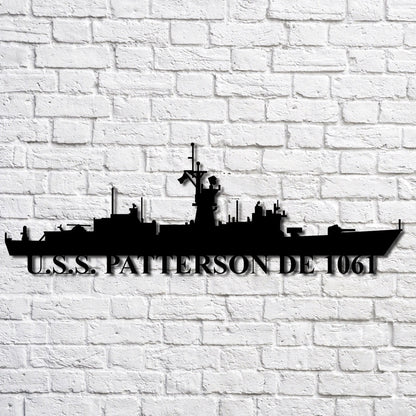 US Navy Metal Sign, Uss Patterson De 1061 Navy Ship Metal Art, Custom Us Navy Ship Cut Metal Sign, Navy Veteran Metal Sign