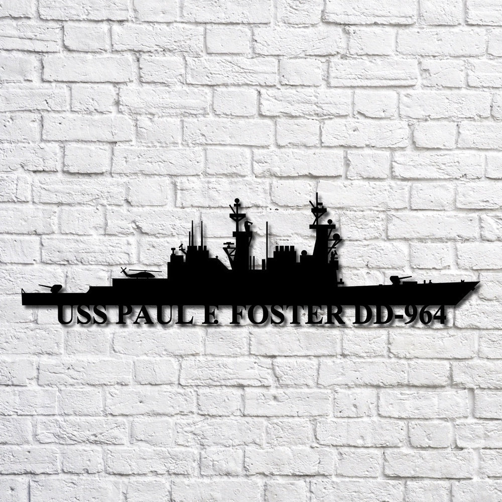 US Navy Metal Sign, Uss Paul F Foster Dd964 Navy Ship Metal Art, Navy Veteran Metal Sign