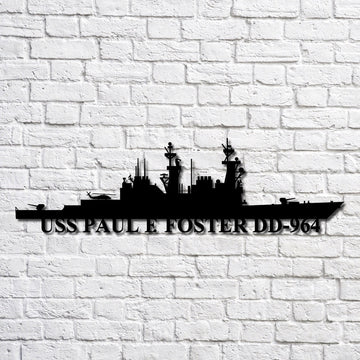 US Navy Metal Sign, Uss Paul F Foster Dd964 Navy Ship Metal Art, Navy Veteran Metal Sign