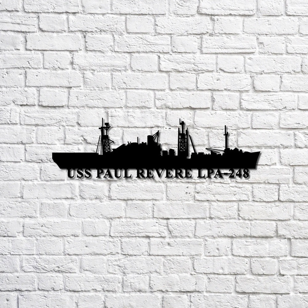 US Navy Metal Sign, Uss Paul Revere Lpa248 Navy Ship Metal Sign, Memory Wall Metal Sign, Navy Veteran Metal Sign
