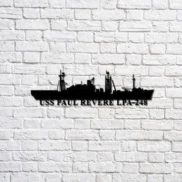 US Navy Metal Sign, Uss Paul Revere Lpa248 Navy Ship Metal Sign, Memory Wall Metal Sign, Navy Veteran Metal Sign